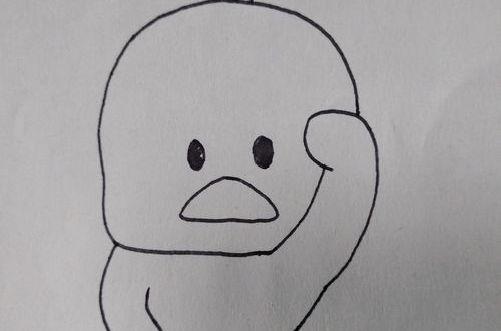 怎么画抖音里的网红小黄鸭卡通儿童简笔画?