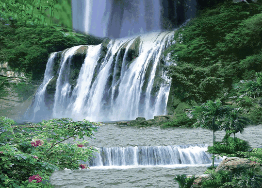 壁纸风景旅游瀑布山水桌面870_627gif动态图动图