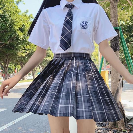 正统伞状中牌同厂jk制服全套格裙套装女夏季学院风裙子学生校服
