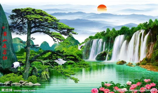迎客松背景图片