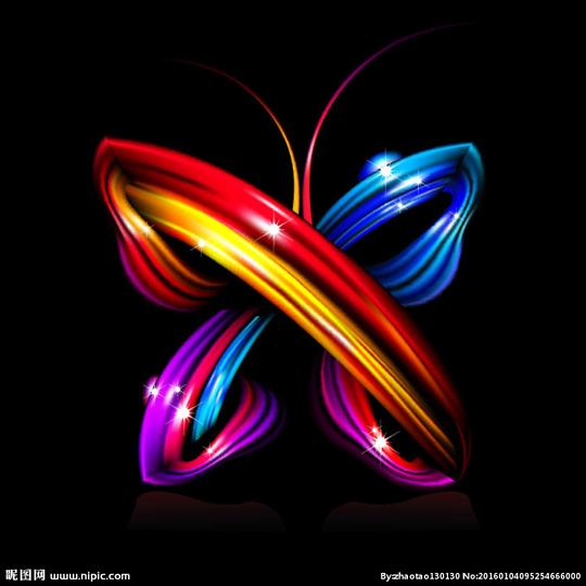 gif动态图蝶片-炫彩动感抽象蝴蝶图片