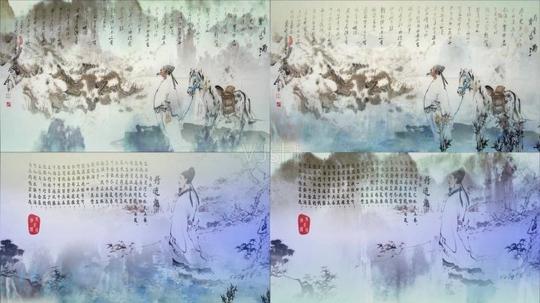 视频素材舞台背景配乐歌舞歌曲诗歌朗诵《将进酒》背景视频高速