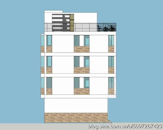公路旁自建三层半门面效果图新农村五层门面房设计图