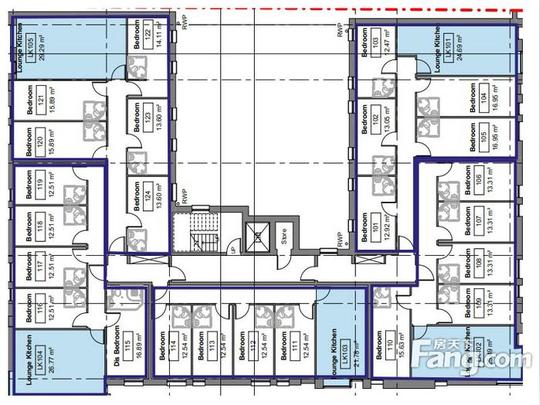 曼城查普尔大街学生公寓户型图