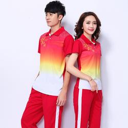 晋冠短袖中国梦夏季团体运动套装佳木斯广场舞服装广播体操运动服