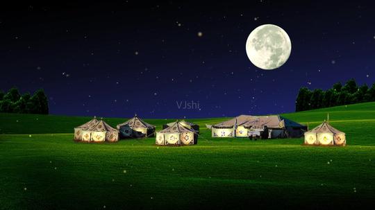月光下的蒙古包夜景视频素材_1280x720_高清视频素材