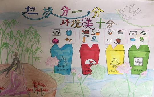 贺知章学校开展垃圾分类绘画作品秀