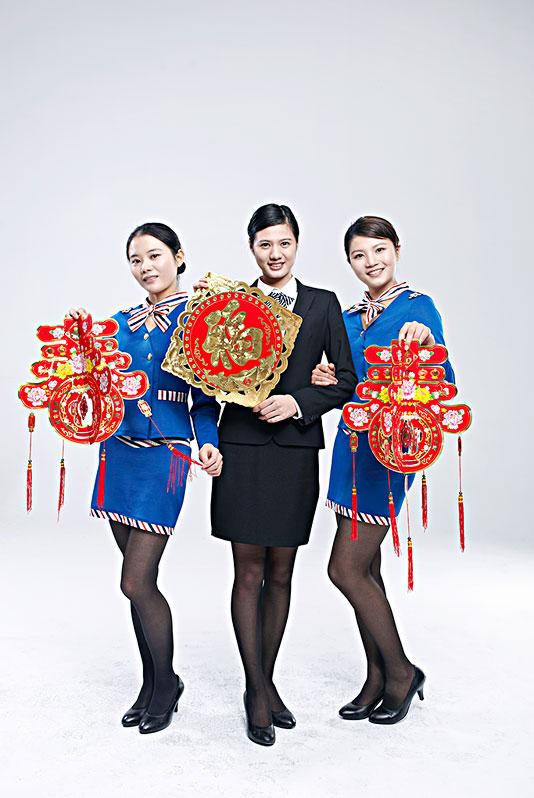 空姐欢度春节_图片大全—全景创意图库（quanjing.com）中国领先的正版图片视频素材网站