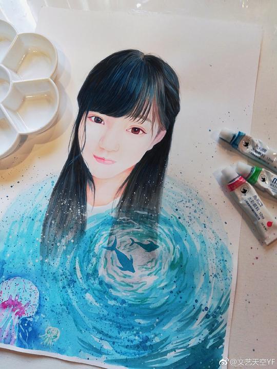 文艺天空手绘