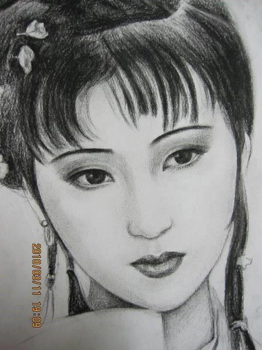 林黛玉全身素描图片展示