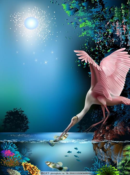 海底世界高清梦幻卡通背景素材,动漫动画-图行天下