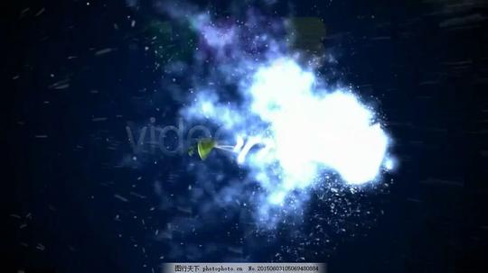 风暴中的logo演绎ae模板暴风雨天气片头片尾蓝色