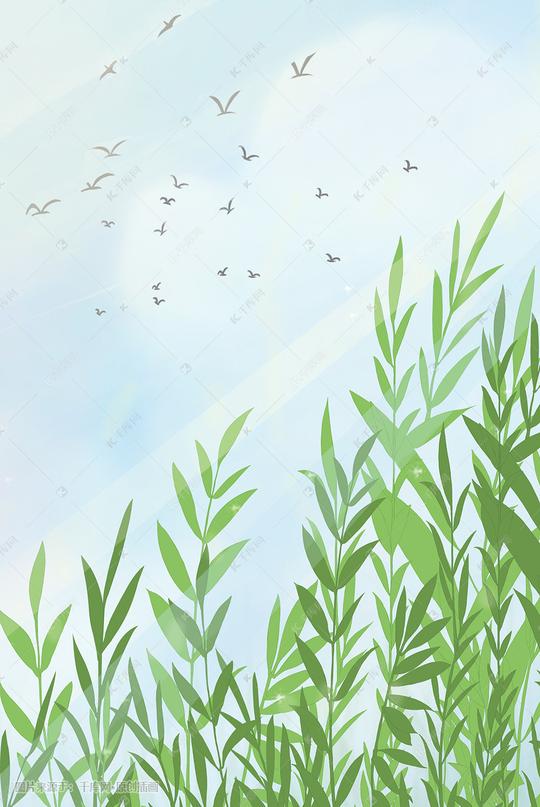 夏日晴空背景插画
