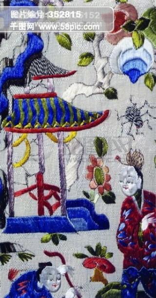 孩童中华刺绣绣花剪纸民间艺术psd分层素材源文件中国传统元素整合图库