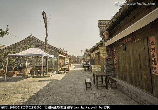 古镇老街民国风情街民国街头摊位民国风背景素材古代商店集市