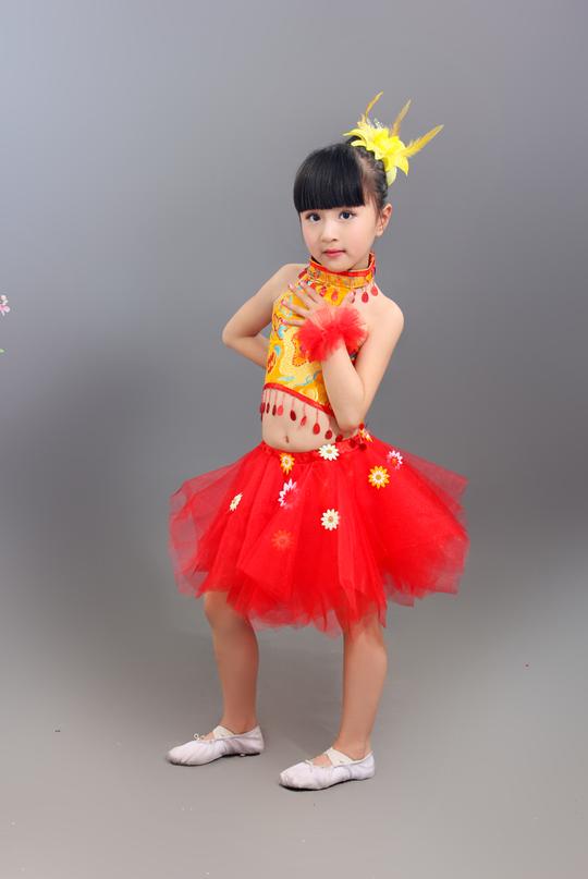 六一儿童女水鼓服快板舞蹈中国风现代舞开场舞打鼓秧歌演出服装