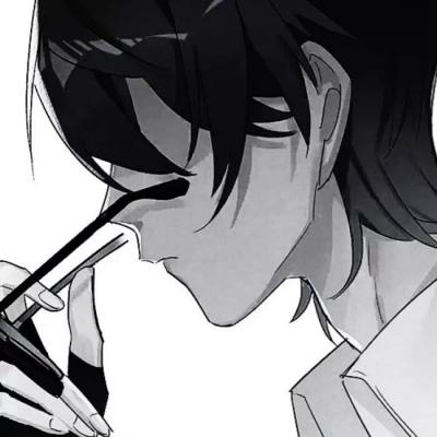 宋知意/黑色丧系男生漫头我原本就比你想的要难过,男生,伤感,黑白,动漫