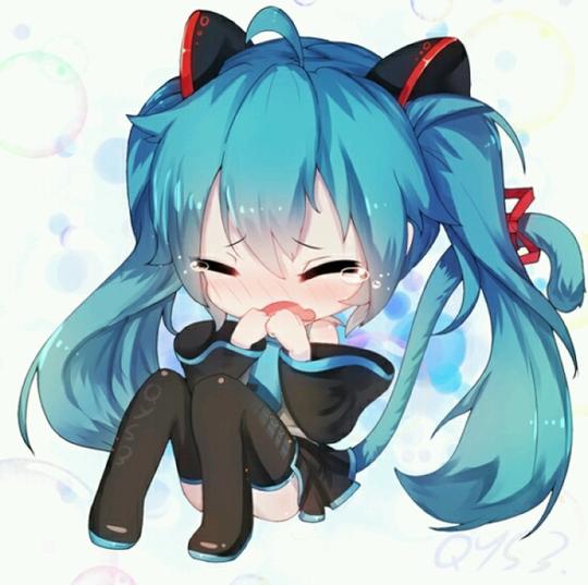 画vocaloid初音未来miku可爱q版哭泣p