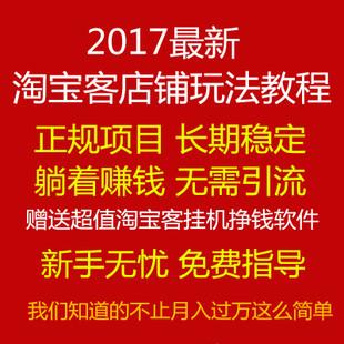 2017年店铺淘宝客视频教程培训微信淘客网赚项目资料推广小本创业