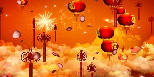 2017鸡年新年春节灯笼红绸开场喜庆歌舞高清led大屏视频背景素材