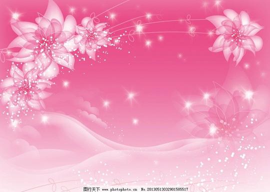 粉红花朵背景素材粉色花粉红背景梦幻透明花朵电视背景壁画