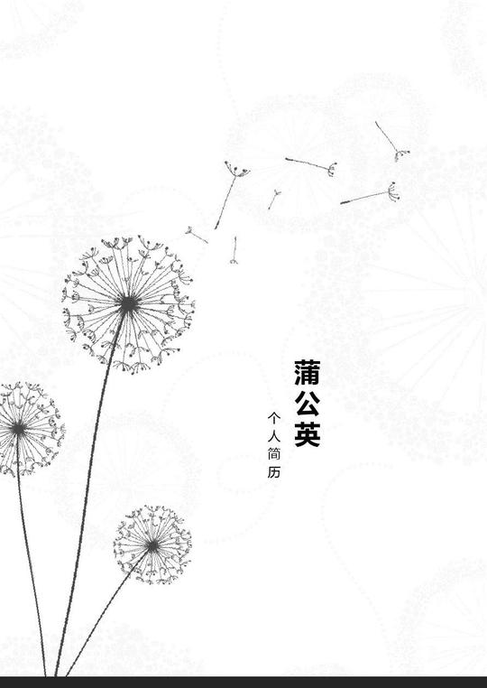 个人简历竖版风格蒲公英简约清新通用静态ppt模板素材