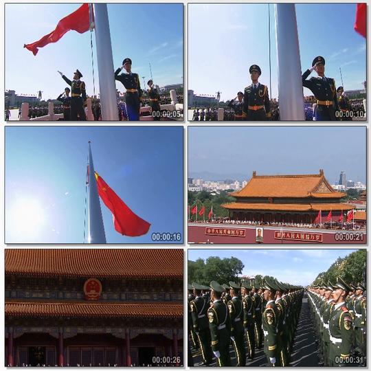 北京天安门广场升旗仪式升国旗升旗仪仗队高清实拍视频素材