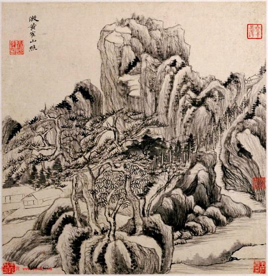 明董其昌字画《仿古山水》册(北京故宫博物院藏)