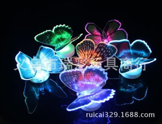 发光蝴蝶便利贴夜光蝴蝶光纤蝴蝶灯仿真发光