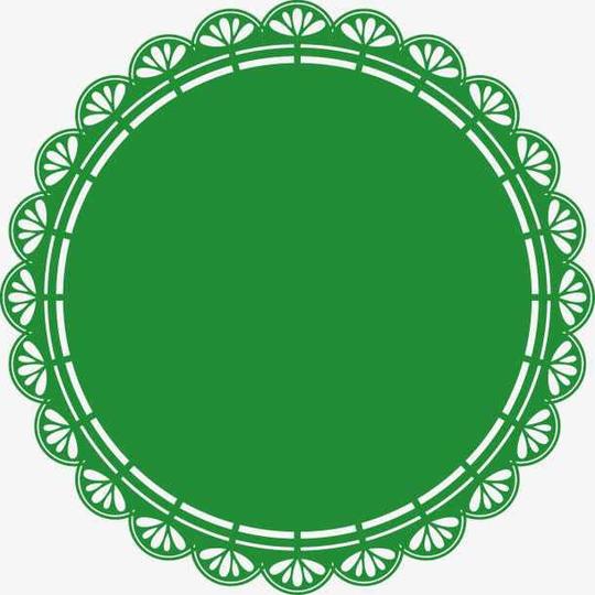 绿色圆形花边图案免抠素材免费下载_觅元素51yuansu.