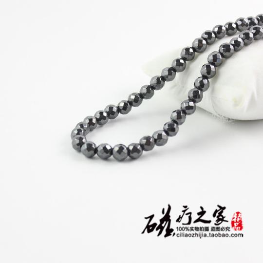 磁性黑胆石磁疗项链磁石四面转圆珠项链子展销会销促销礼品送父母