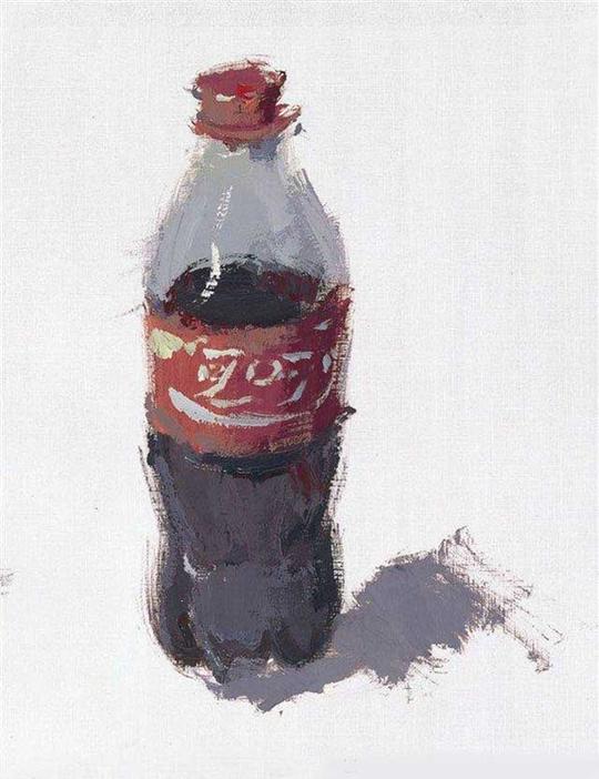 北京画室_美术色彩水粉画可乐瓶的绘画