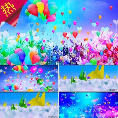 梦想起航tfboys云层花朵青春励志梦幻气球千纸鹤视频素材