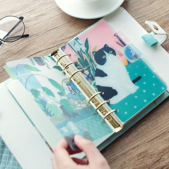 方卜创意北欧风插画分隔页笔记本彩色人物手账活页索引a5a6分隔板