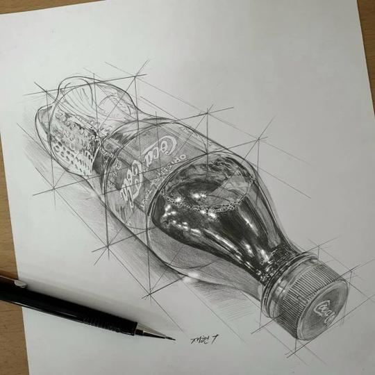 可乐瓶透视画法