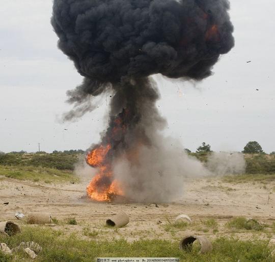 爆炸爆破火焰燃烧爆裂火花火光四溅失火火灾风光方面素材
