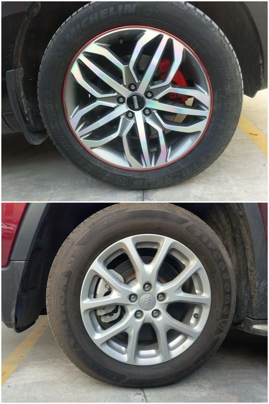 vv519寸轮毂配米其林性能轮胎自由光采用火石轮胎尺寸为225/65r17