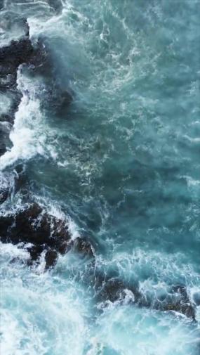 海浪波涛汹涌潮起潮落大风海浪视频素材