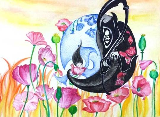 2016禁毒绘画作品素材图片