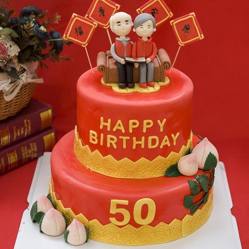 [瑞雪官方店]大寿80大寿60祝寿生日蛋糕翻糖蛋糕送老人领导爸爸