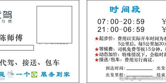 e代驾名片图片