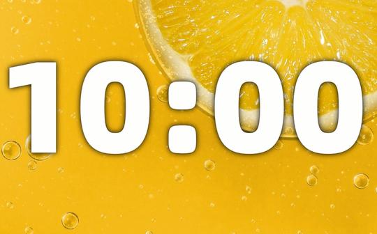 10分钟倒计时(滴答声+32秒闹铃)|倒计时视频素材