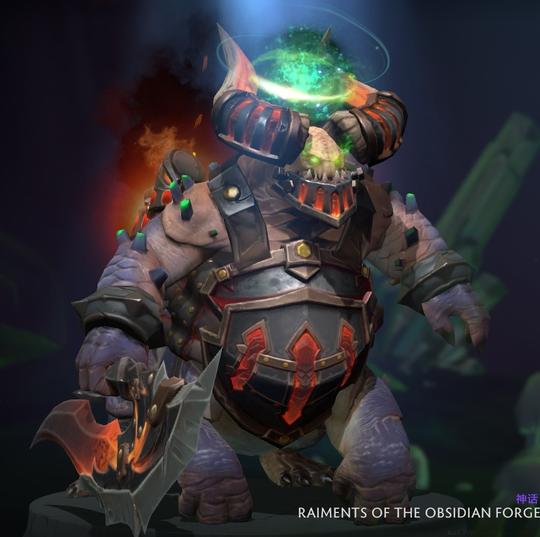 dota2孽主大屁股ti8宝瓶套2黑曜锻炉衣饰头胸特效要30天