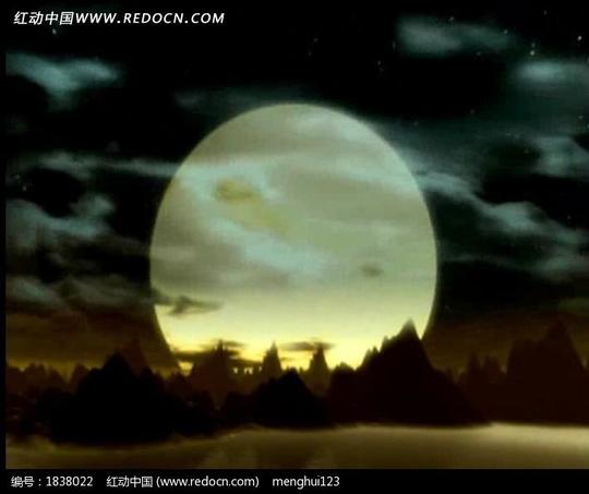 月圆夜延时拍摄实拍视频素材设计模板下载(编号:)
