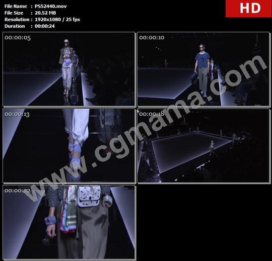 ps52440墨镜模特走秀包包阿玛尼服饰秀场观众高跟鞋高清实拍视频素材