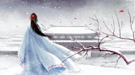 古风白衣女子背影图