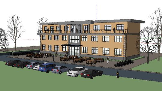 三层村委办公楼政府建筑景观设计sketchup草图大师su模型素材