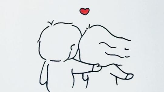 情侣简笔画系列，画给喜欢的人看吧