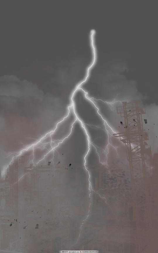 地震天空雷电灾难乌云效果素材