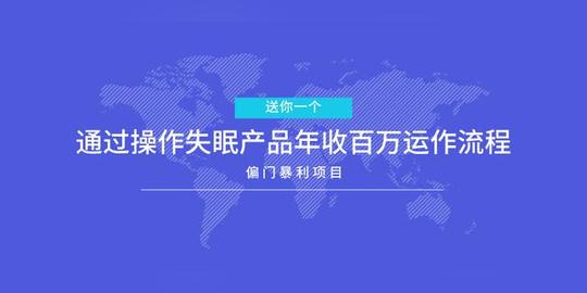 你一个偏门赚钱项目，通过操作失眠产品年收百万运作流程-魔方资源网